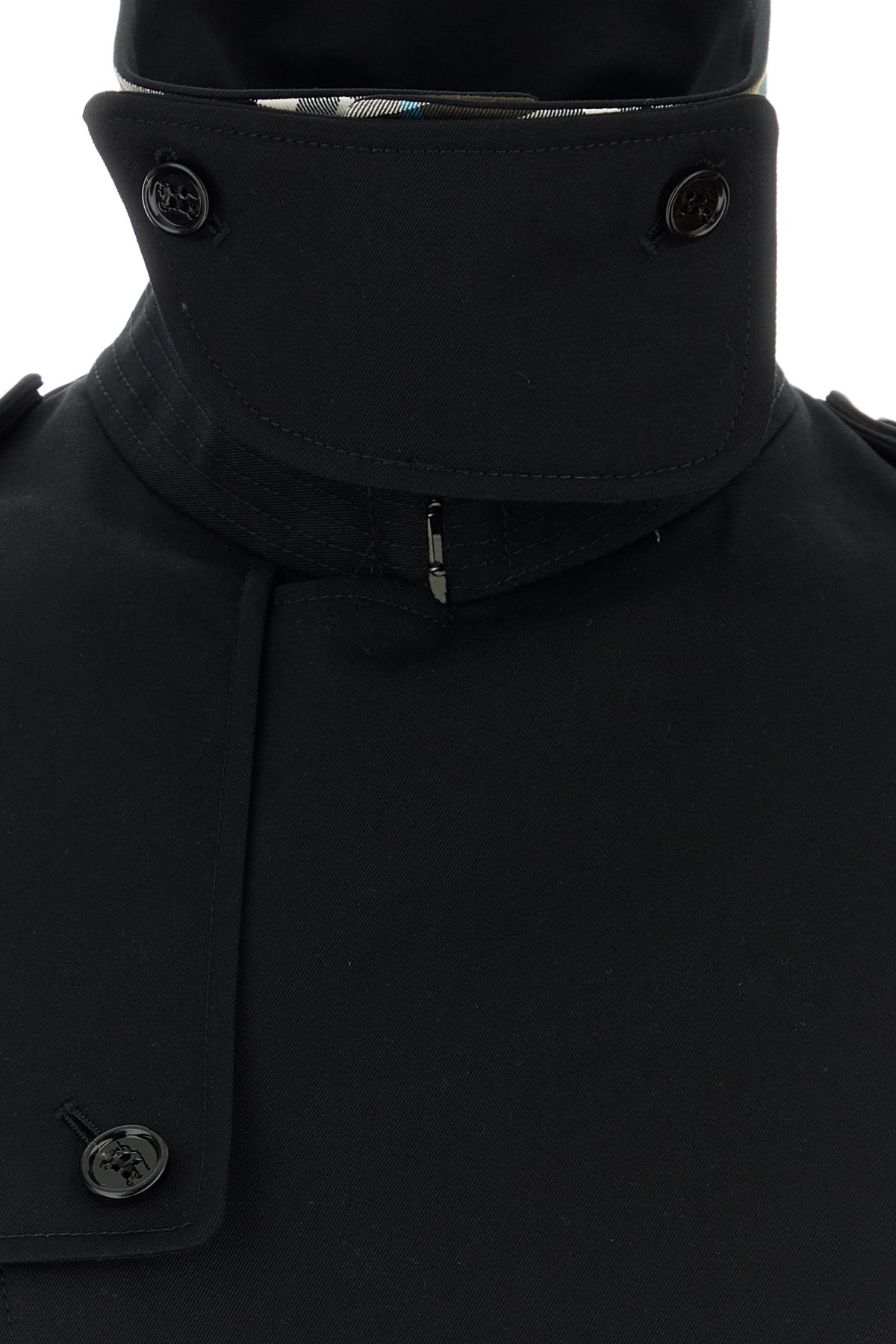 Black gabardine trench coat - 3