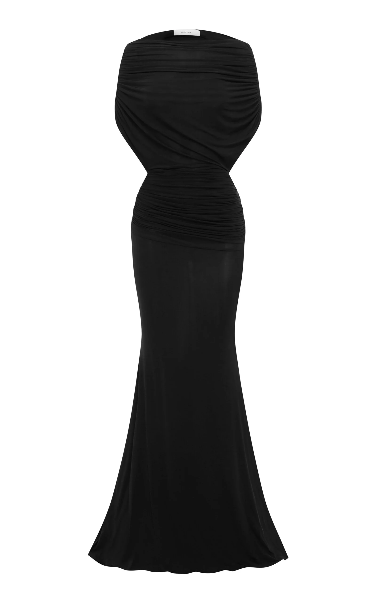 Draped Capelet Maxi Dress black - 1