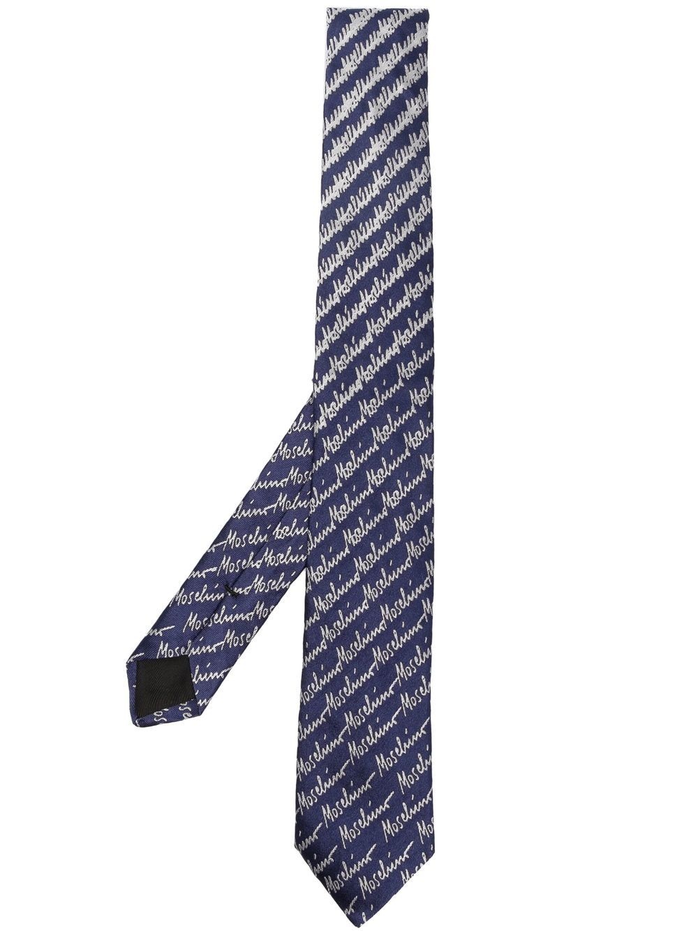 silk logo-print tie - 1
