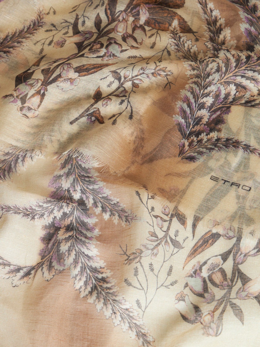 PRINTED LINEN- AND SILK-BLEND SCARF - 2