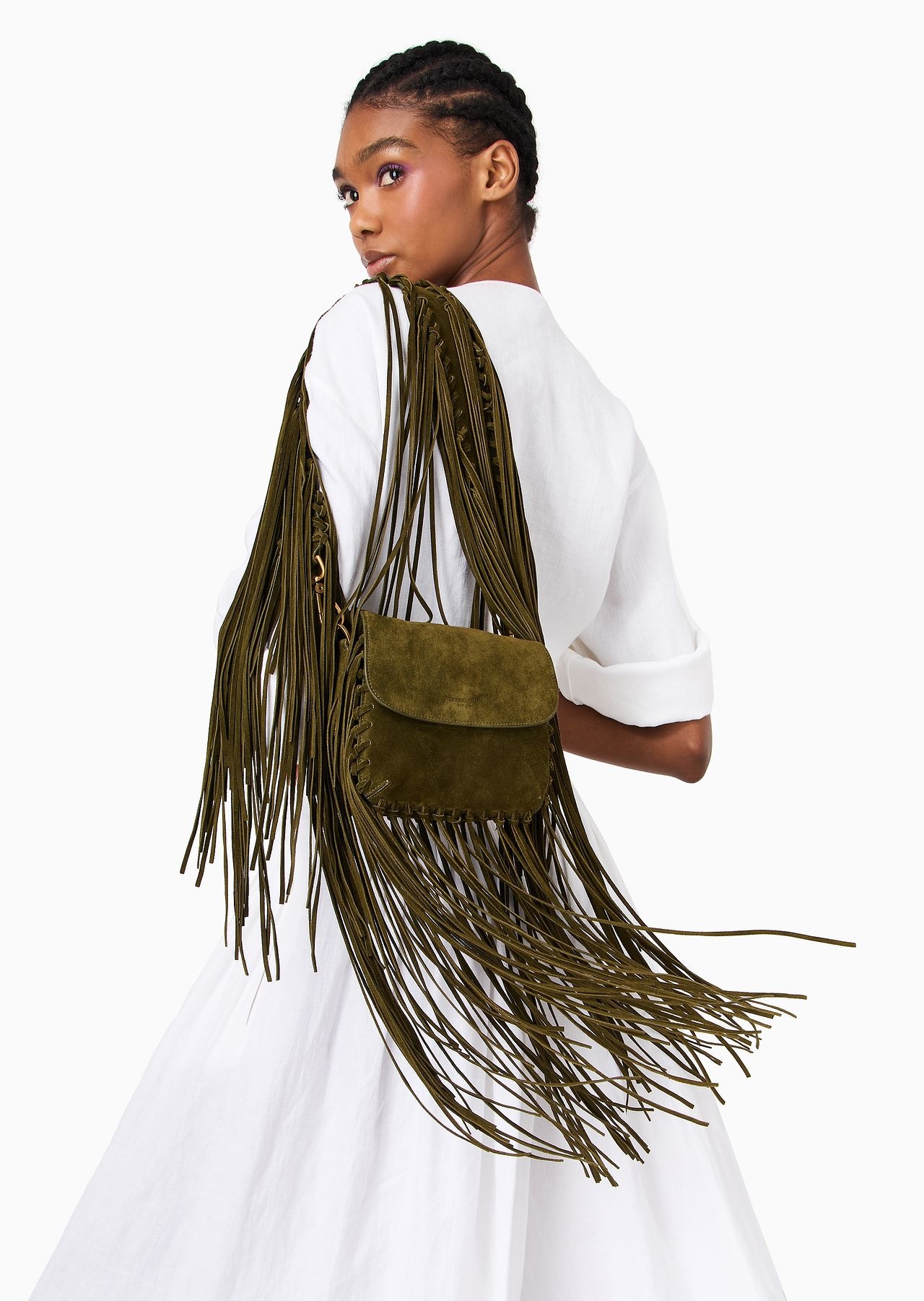 La Prima fringed suede bag - 10