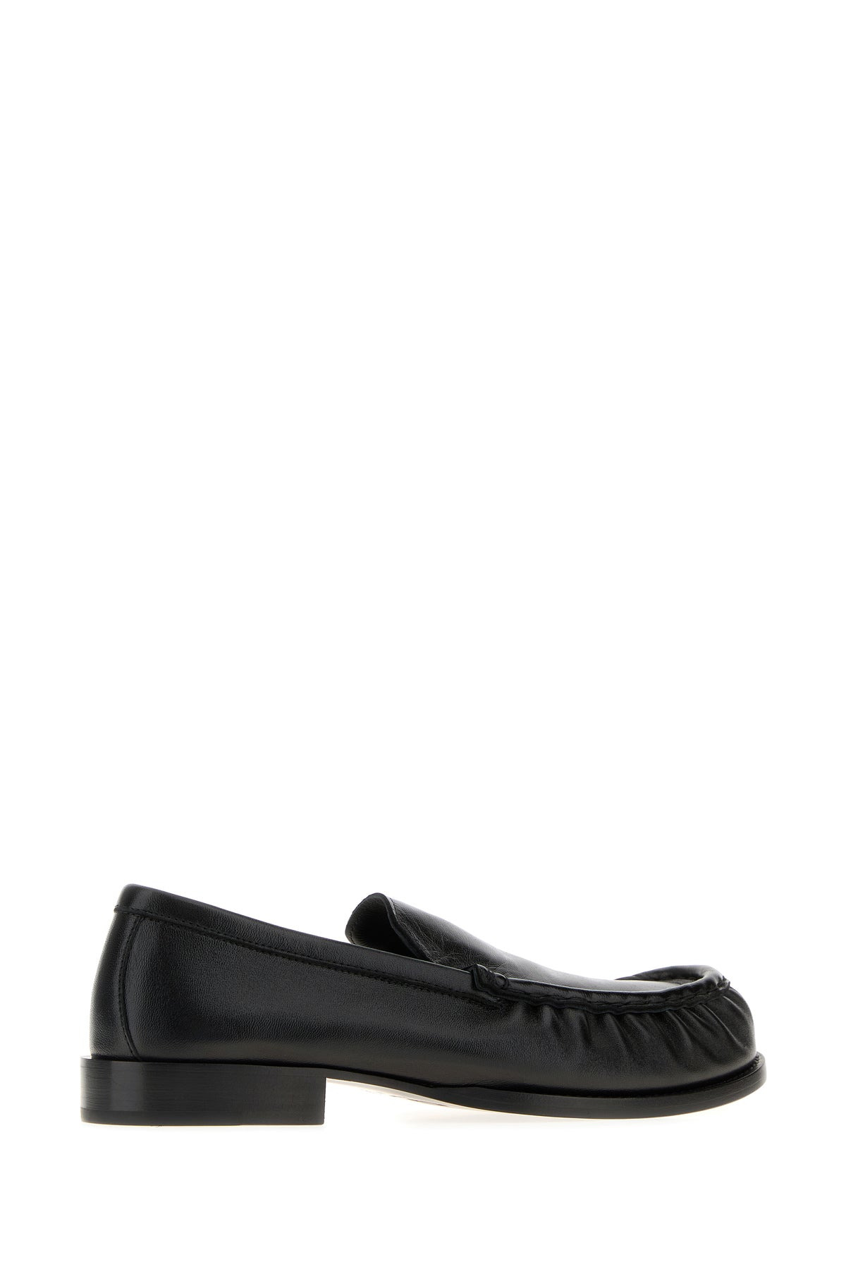 Black leather loafers - 3