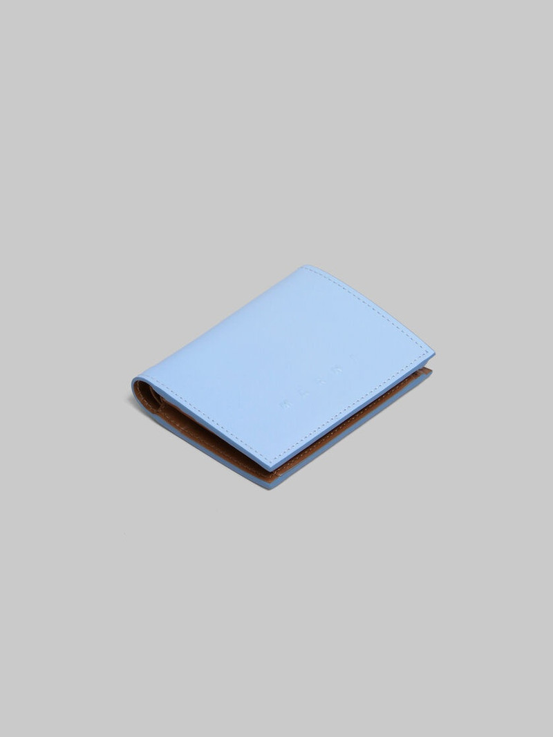 BLUE LEATHER BIFOLD WALLET WITH RAISED MARNI LOGO 5