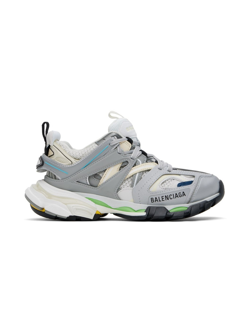 Silver & White Track Sneakers - 1