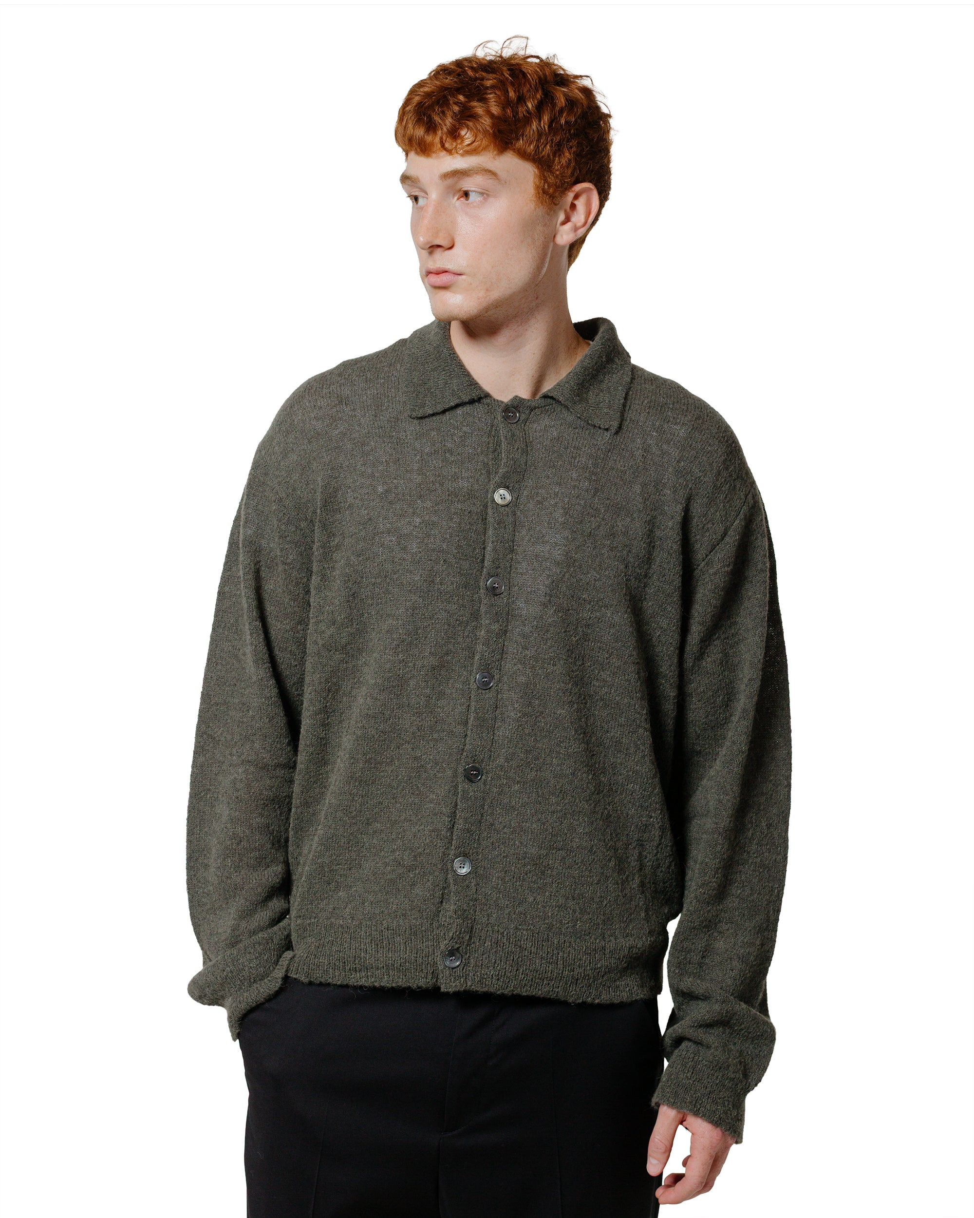 Evening Polo Moss Green Fuzzy Alpaca - 2