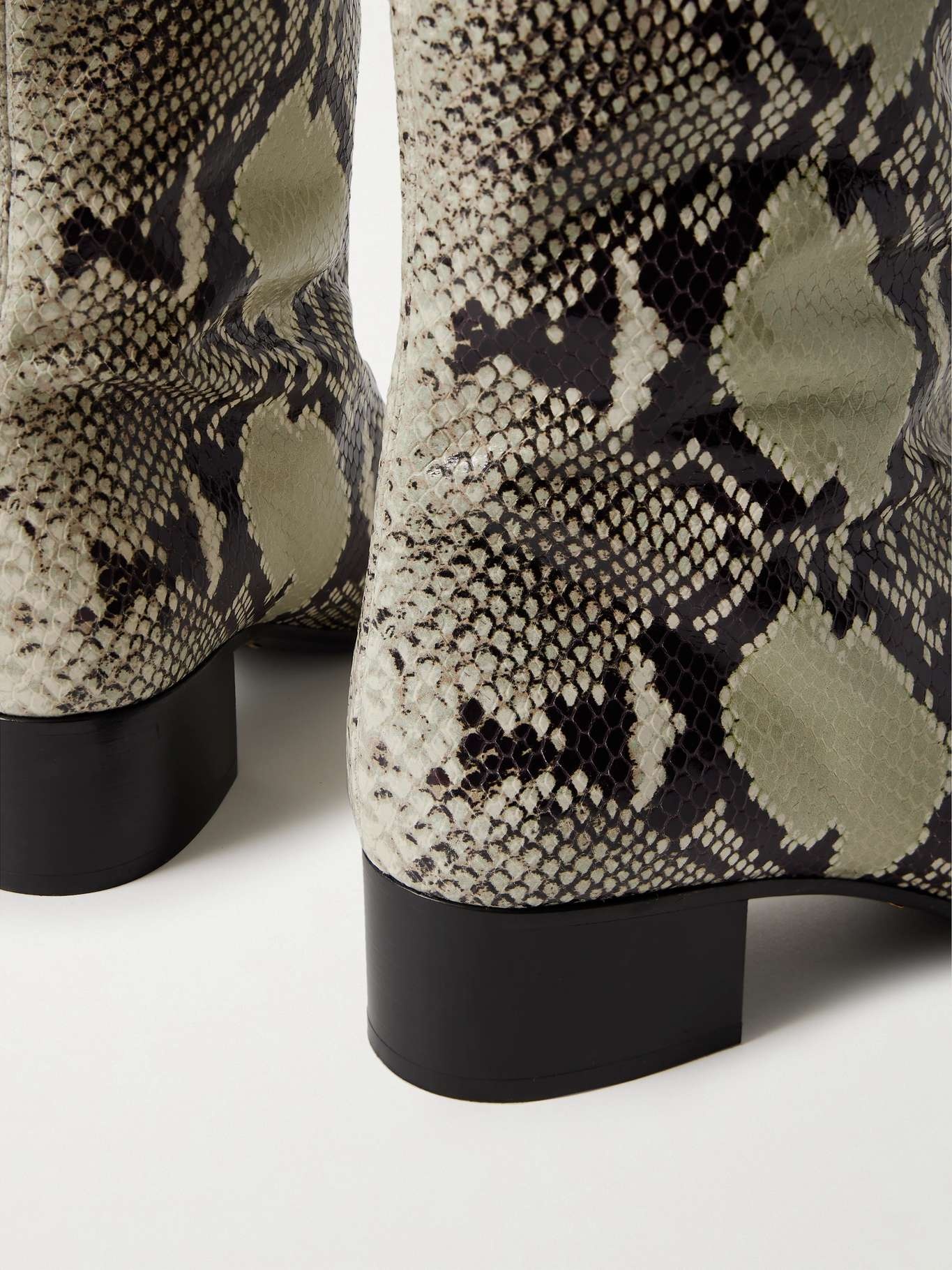 Andee snake-effect leather knee boots Snake print - 4