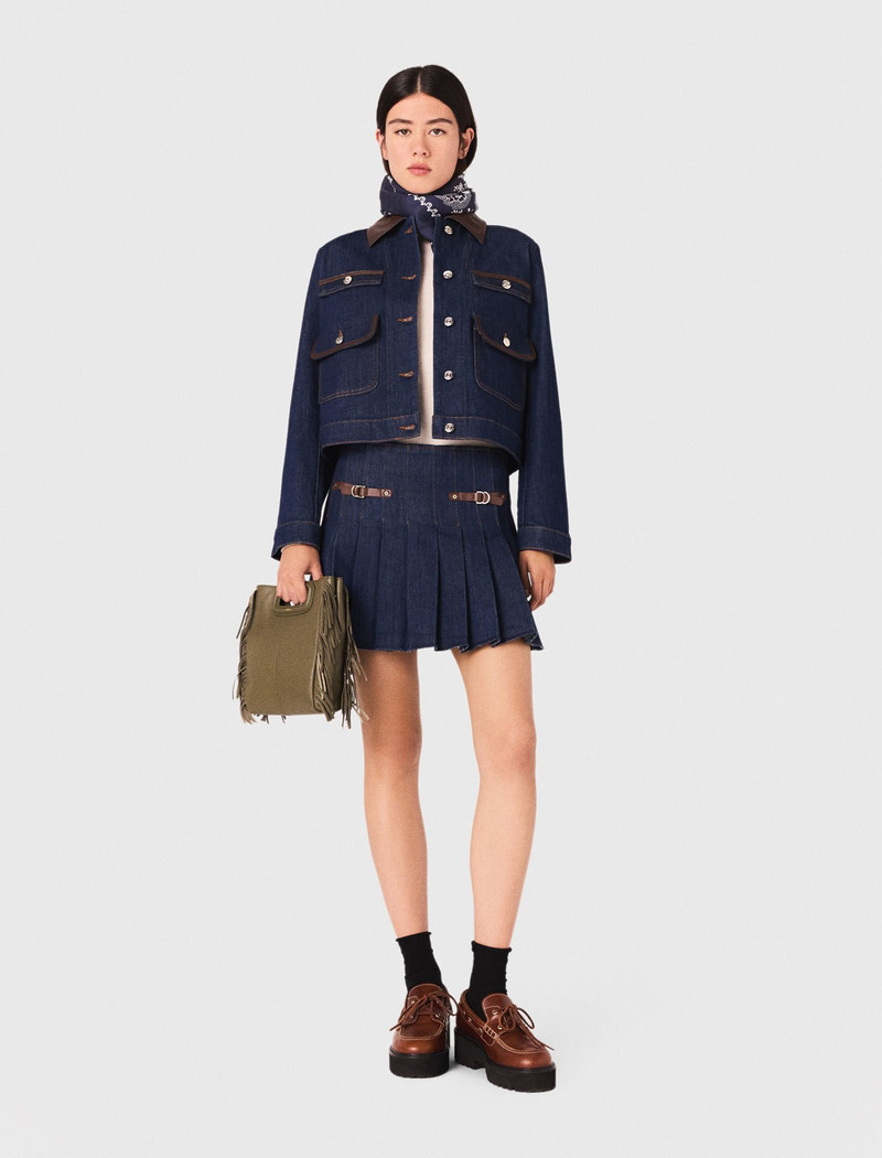 maje Short denim skirt with lining outlook