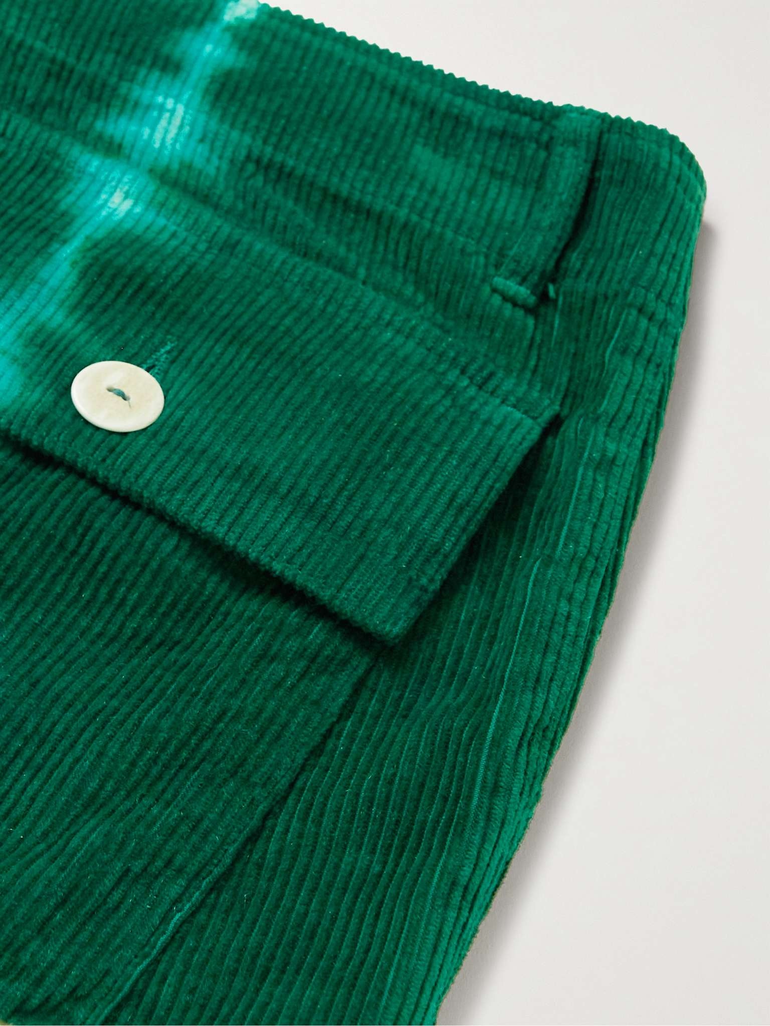 Wide-Leg Tie-Died Cotton and Cashmere-Blend Corduroy Trousers - 5