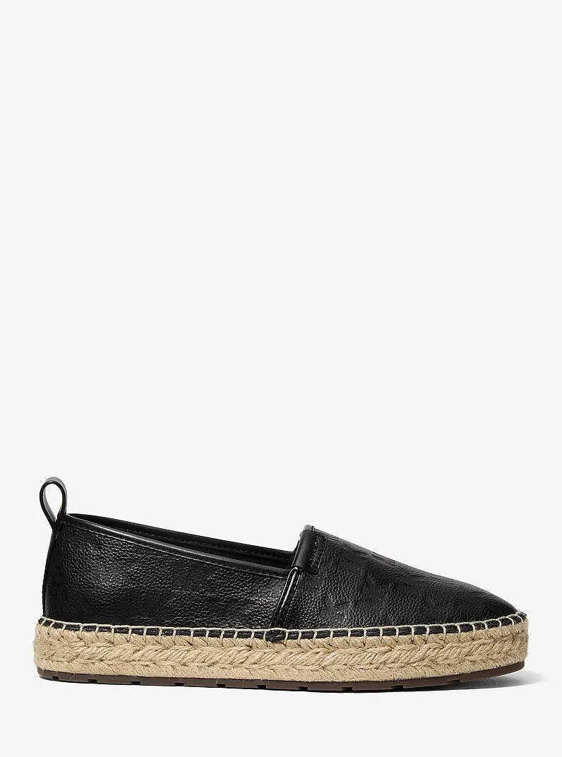 Elias Logo Embossed Leather Espadrille - 1