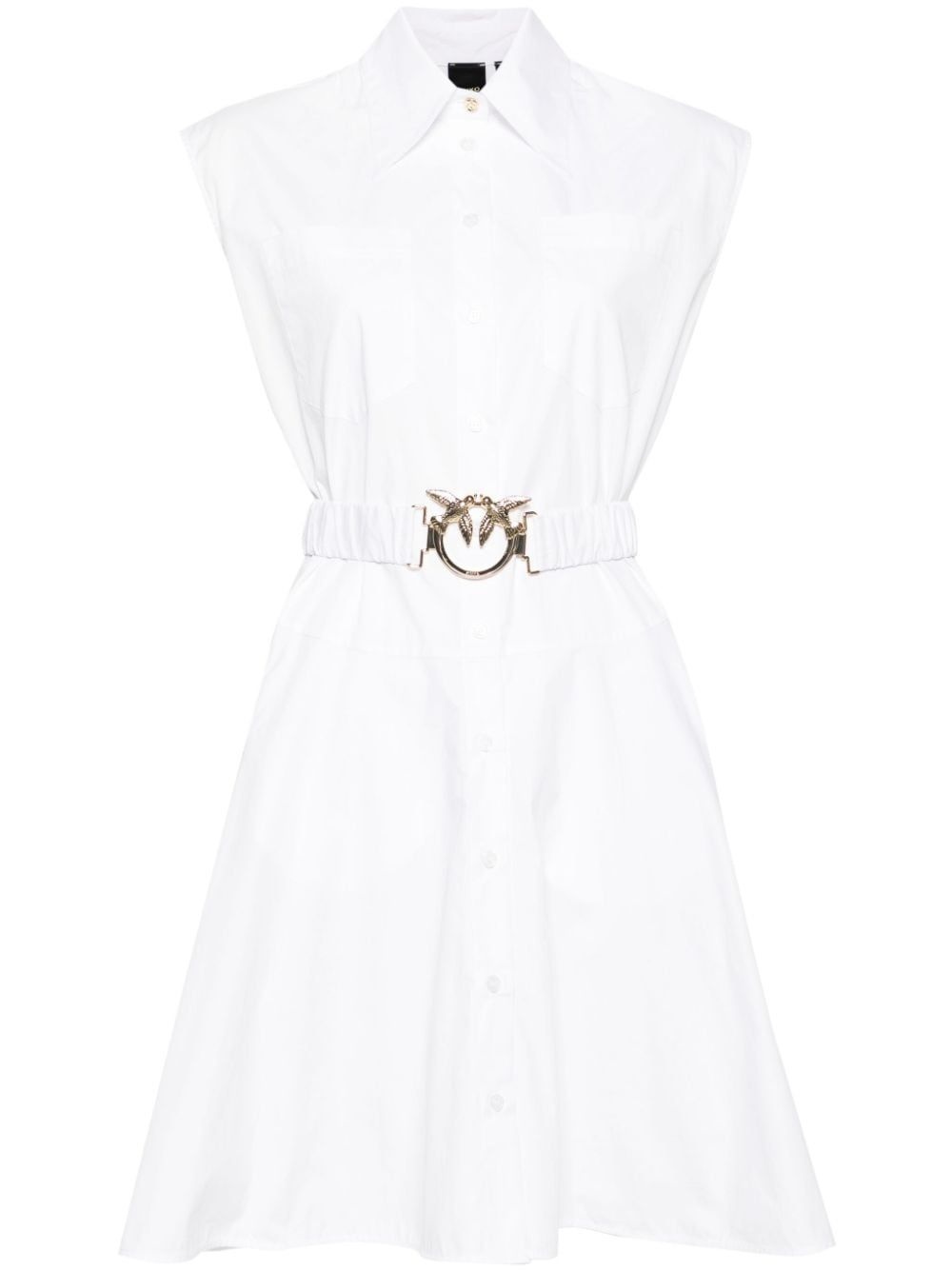 sleeveless cotton shirt dress - 1