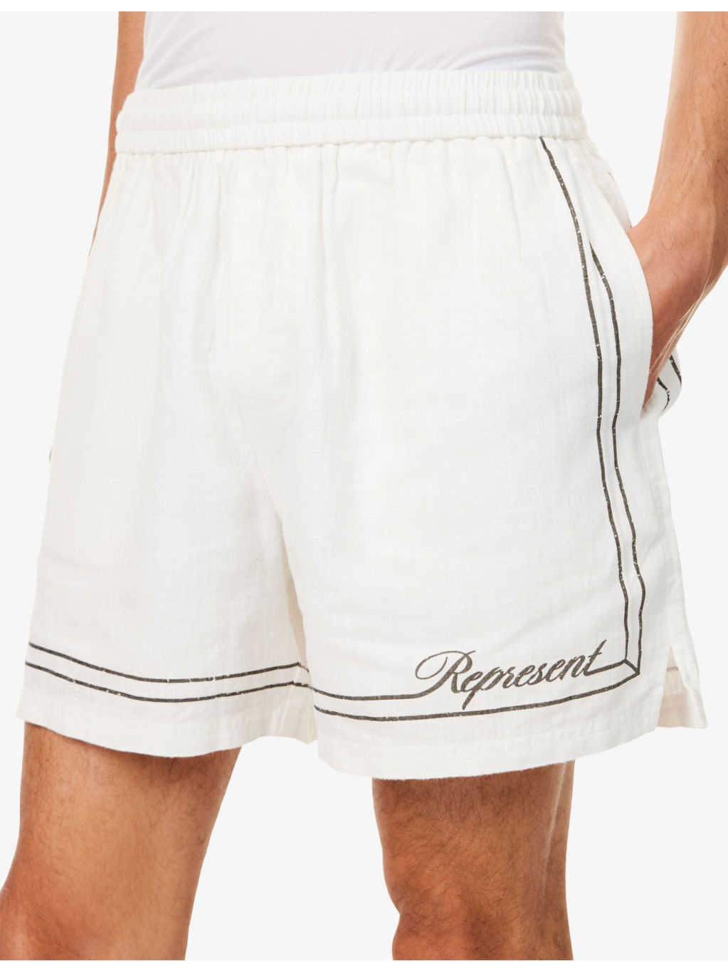Border-Print Relaxed-Fit Cotton Shorts - 5