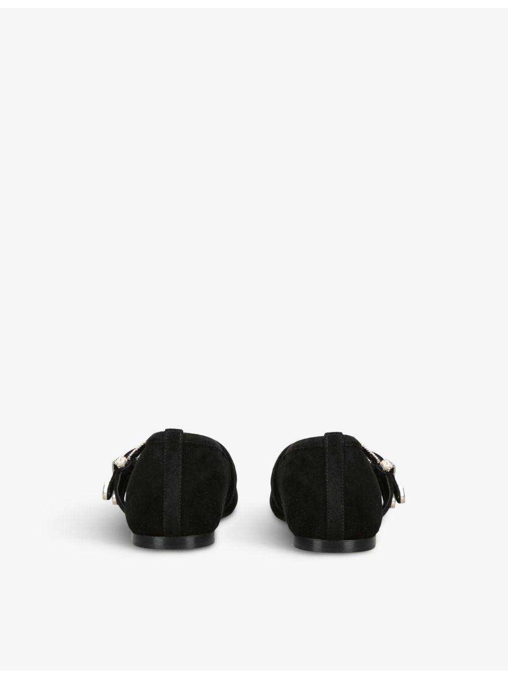 Claudia double-strap suede ballet courts - 4