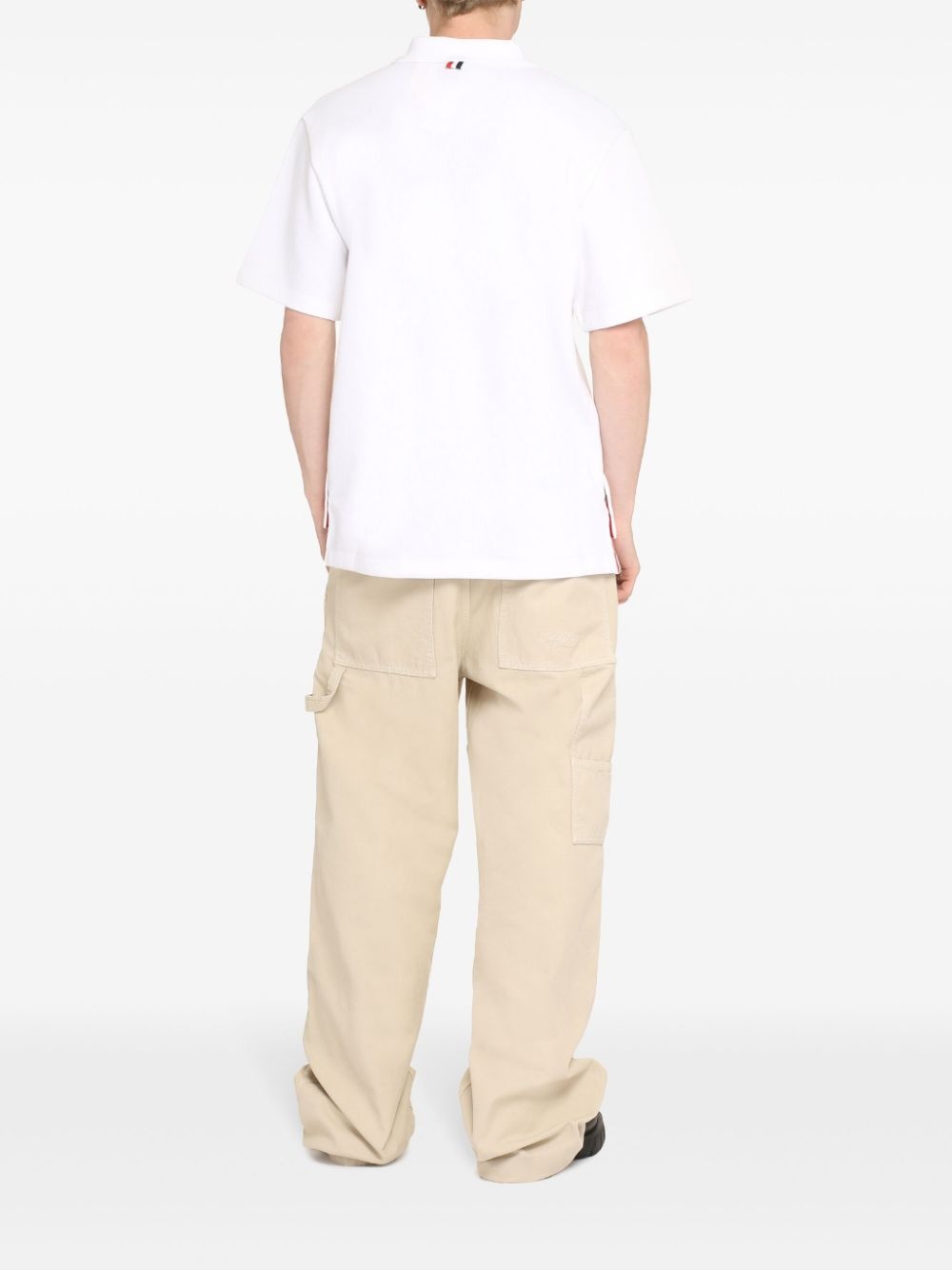 RWB-stripe cotton polo shirt - 3