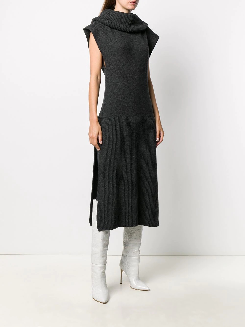 high neck knitted dress - 3