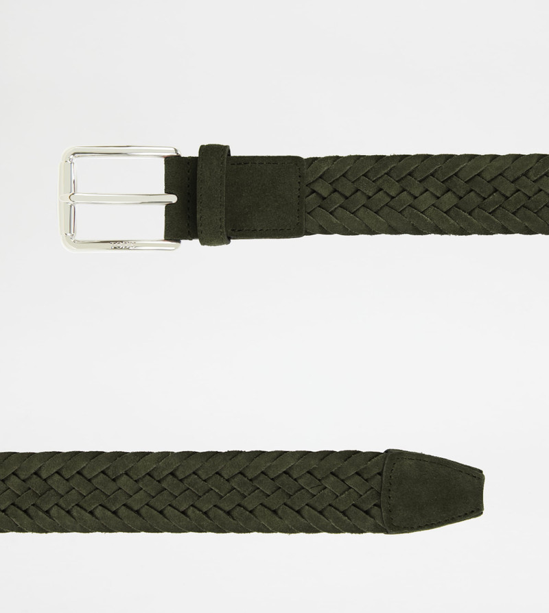 Tod's BELT IN SUEDE - GREEN outlook