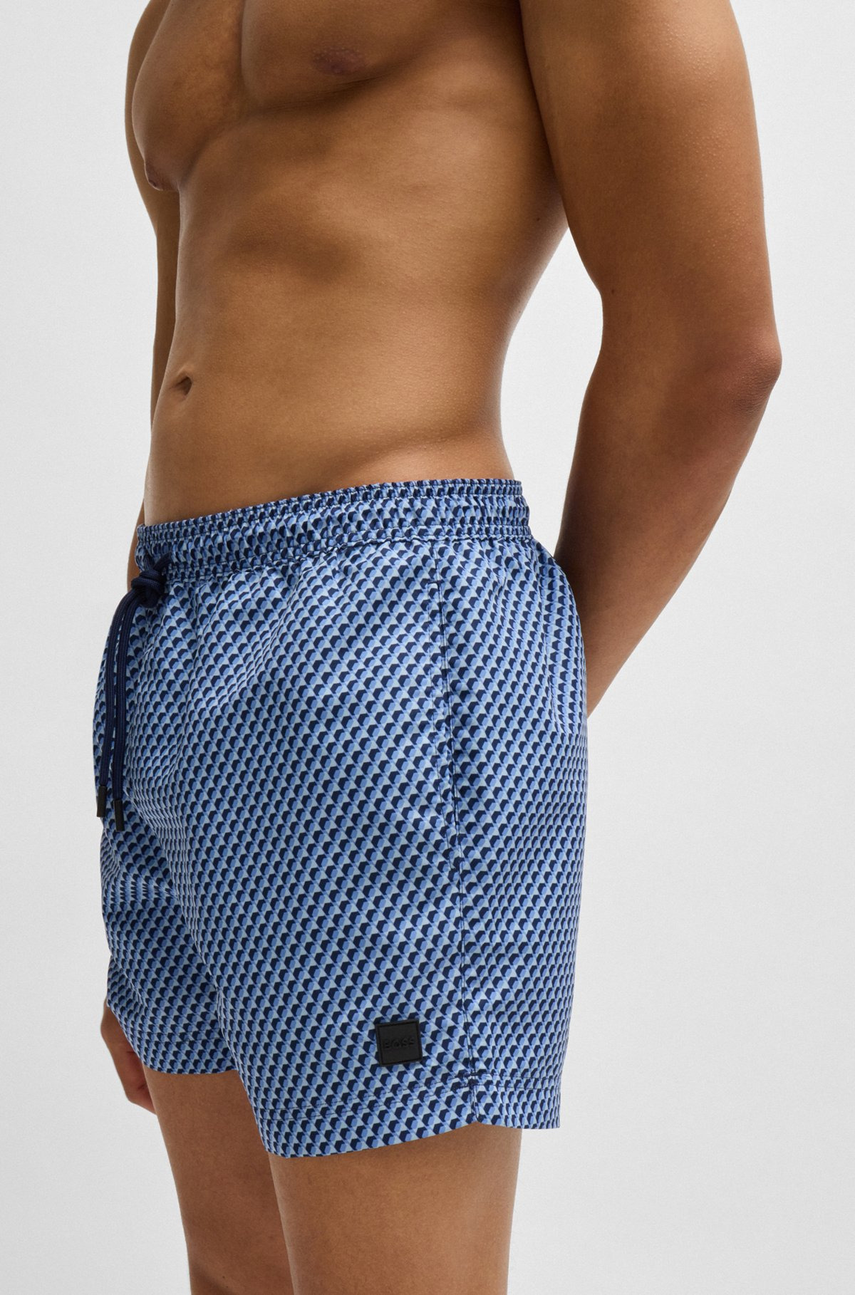 DRAWSTRING-WAIST SWIM SHORTS WITH ALL-OVER PRINT - 3