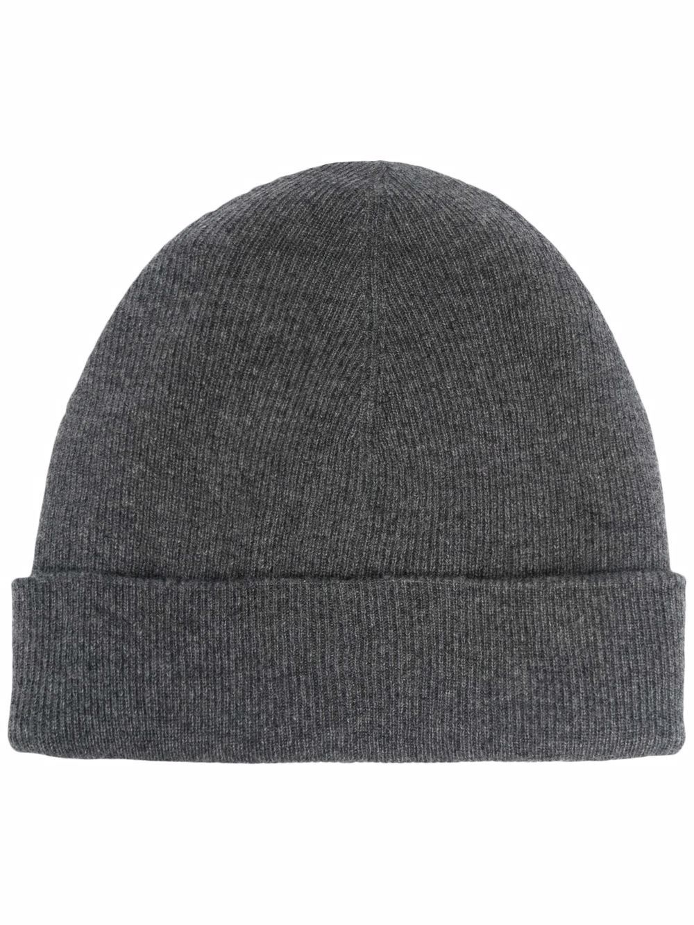 cashmere ribbed-knit beanie - 1