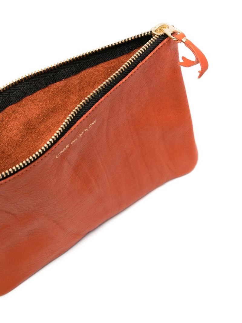 washed zip-up leather pouch 3