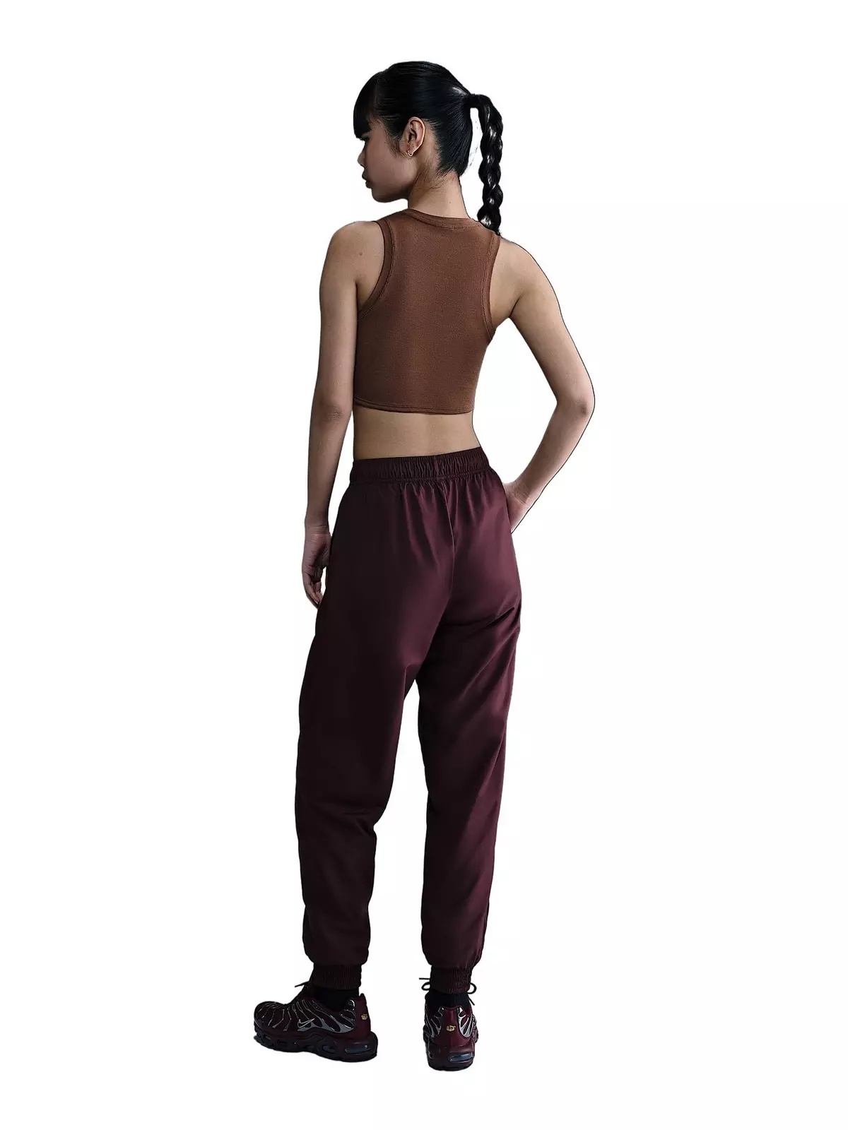 Women's Sportswear Chill Knit Tight Cropped Mini-Rib Tank Top -Brown - 5
