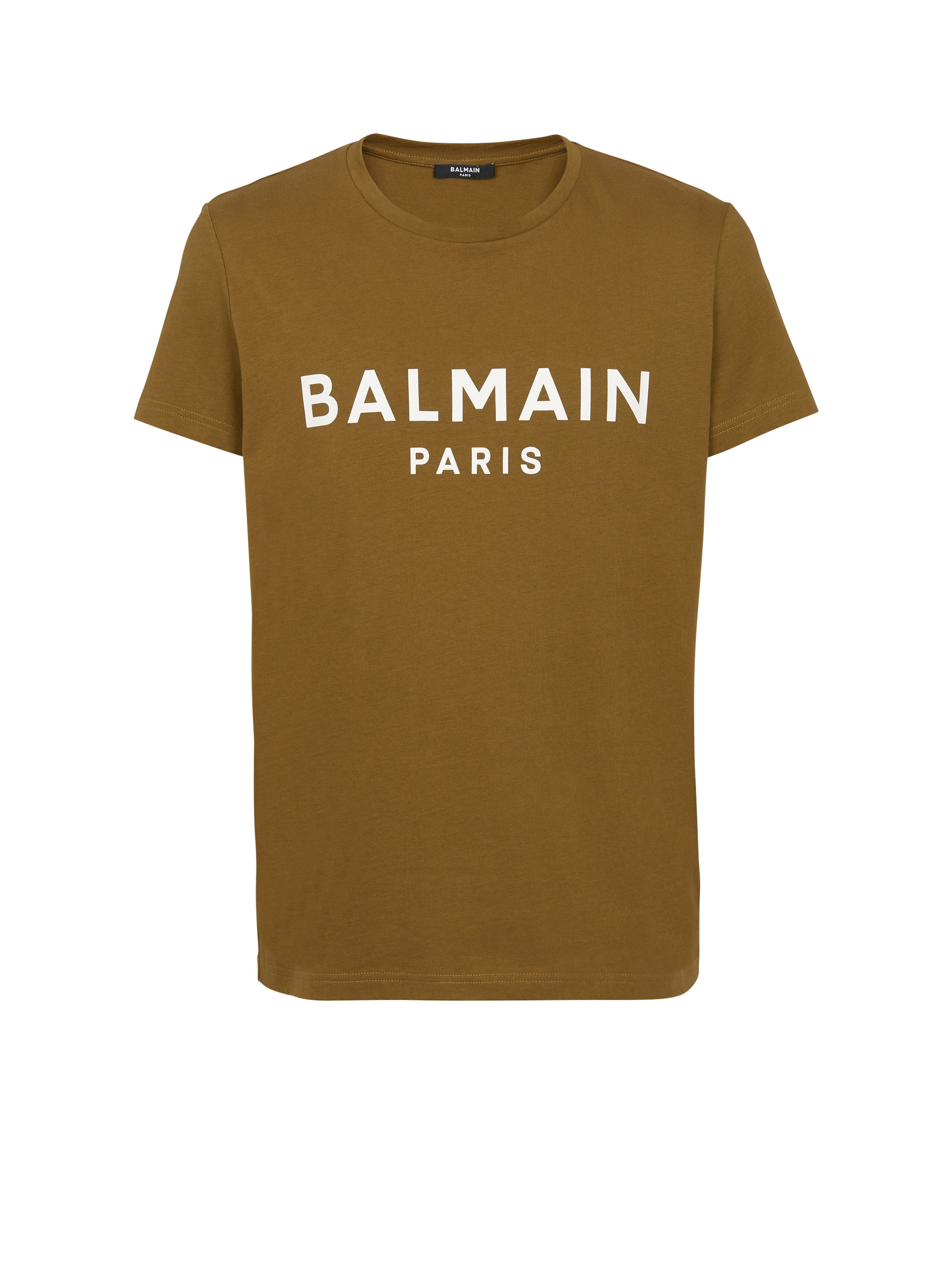 Eco-responsible cotton T-shirt with Balmain logo print - 1