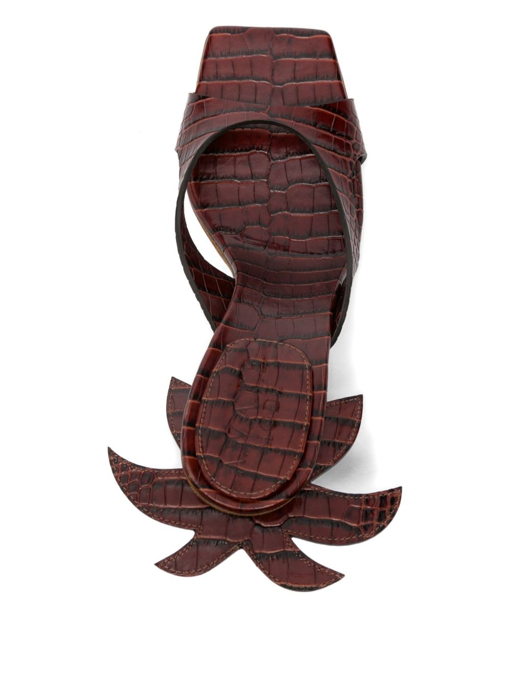 90mm crocodile-effect heeled sandals - 4