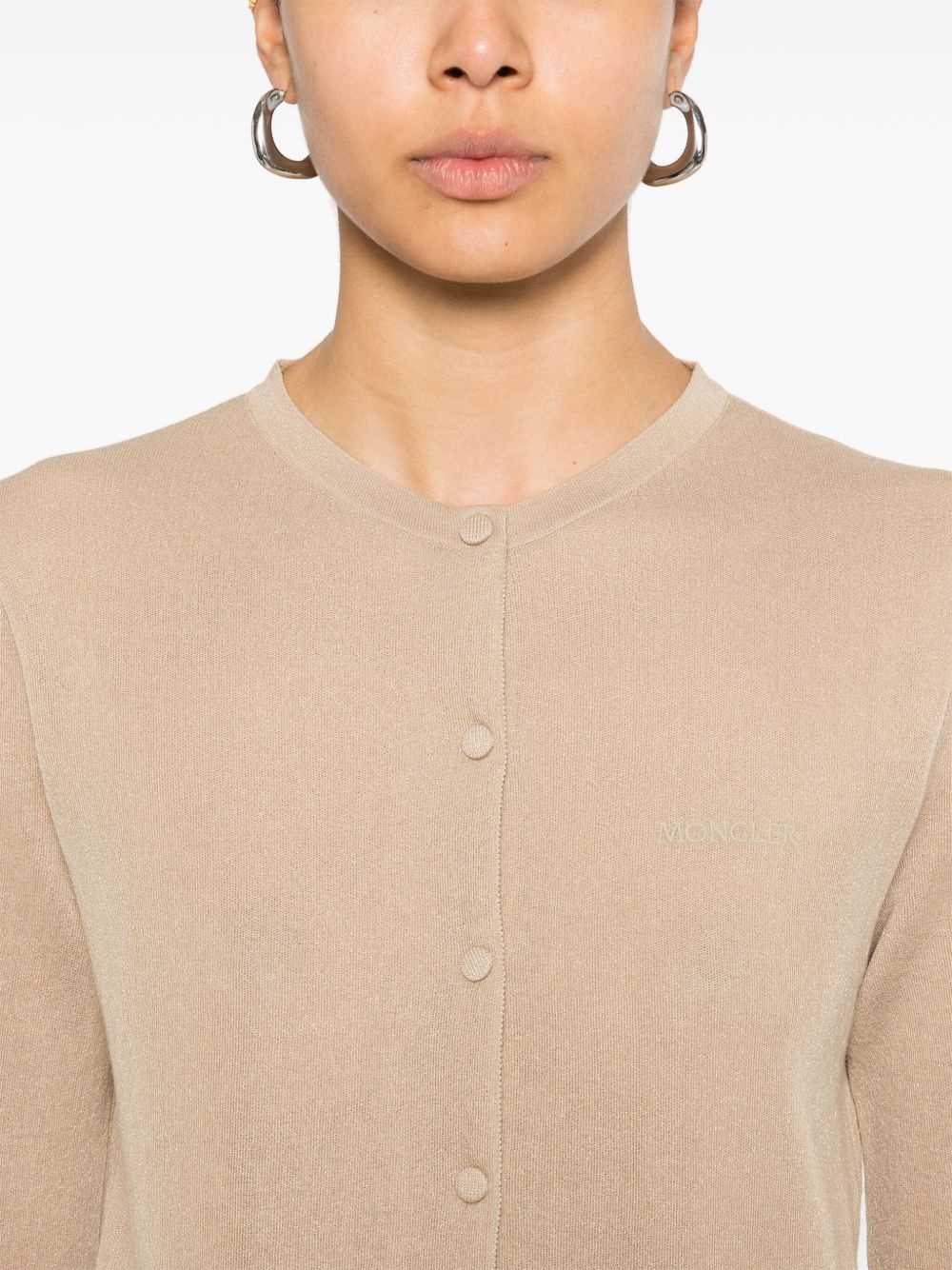 logo-embroidered cardigan - 5