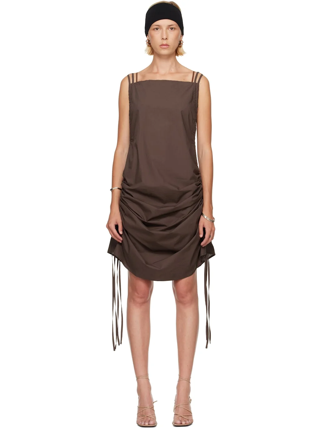 SSENSE Exclusive Brown Pictorial Midi Dress - 1