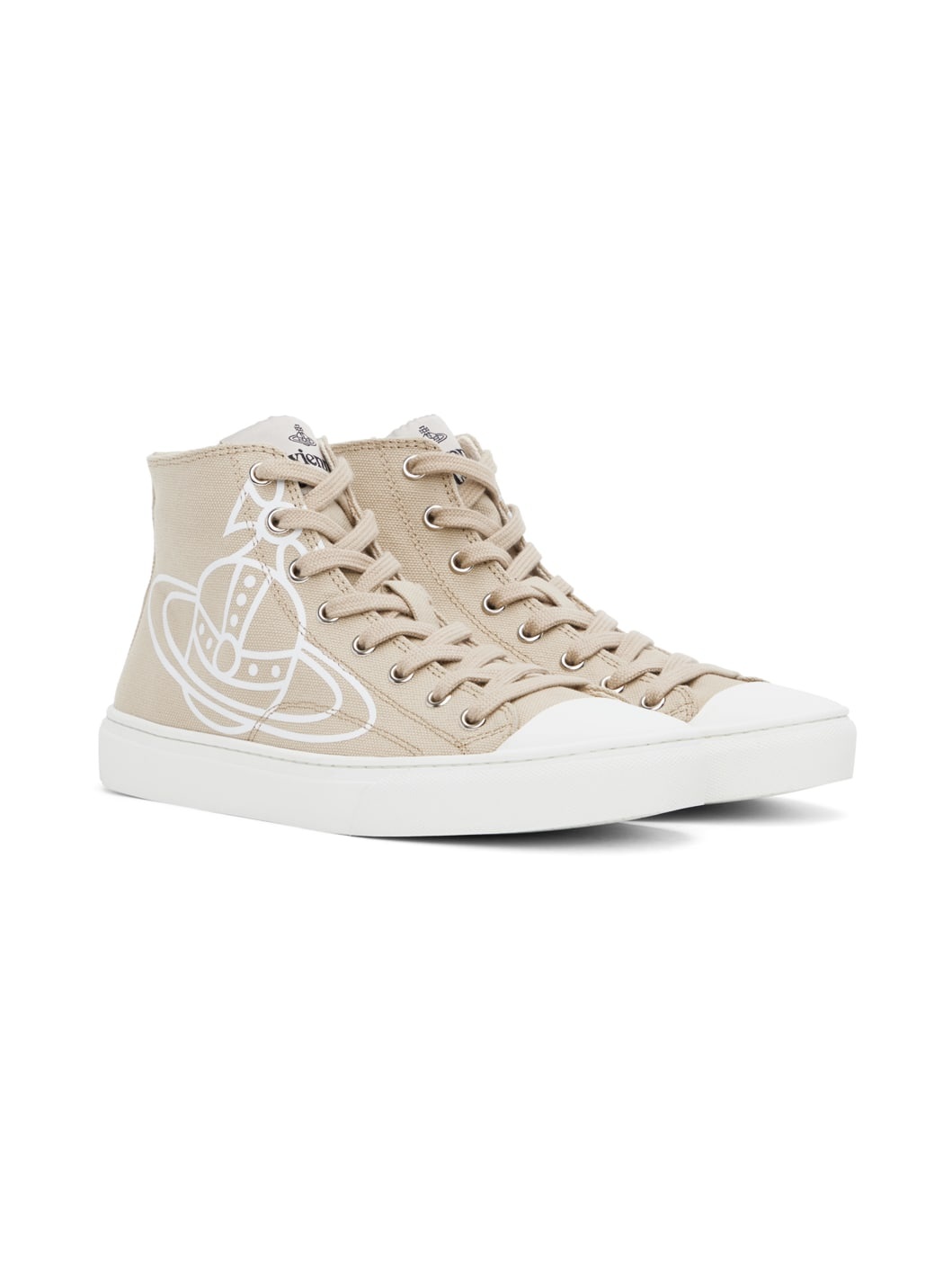 Beige Plimsoll High Top Sneakers - 4