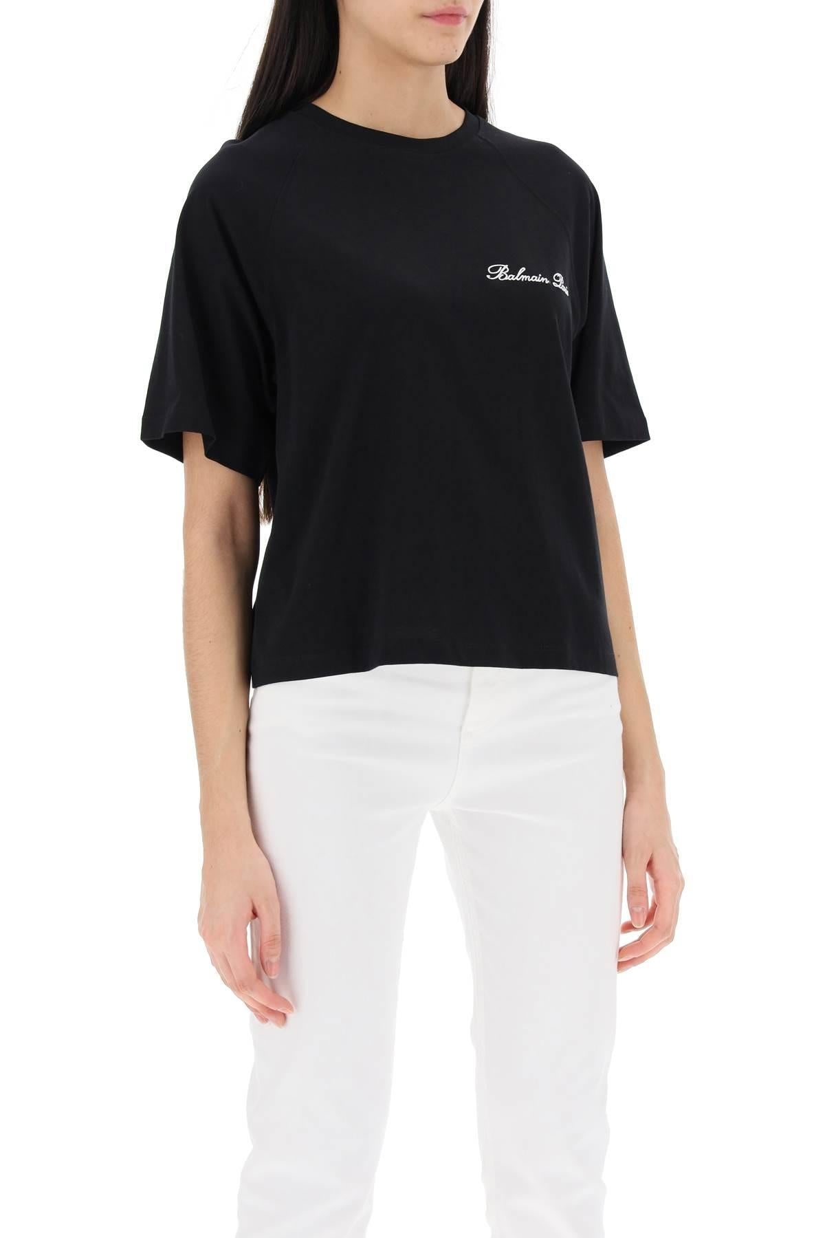 CROPPED T-SHIRT WITH LOGO EMBROIDERY - 3