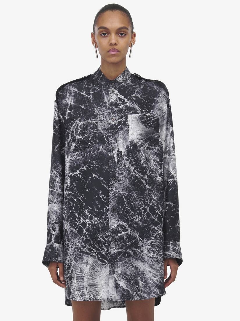 Smashed Screen Shirt Dress - 1