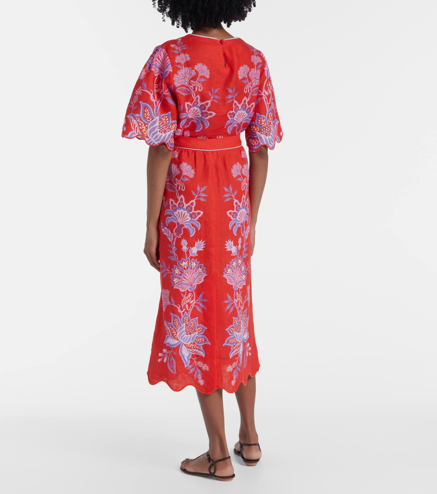 Porcelain Garden printed linen maxi skirt - 3