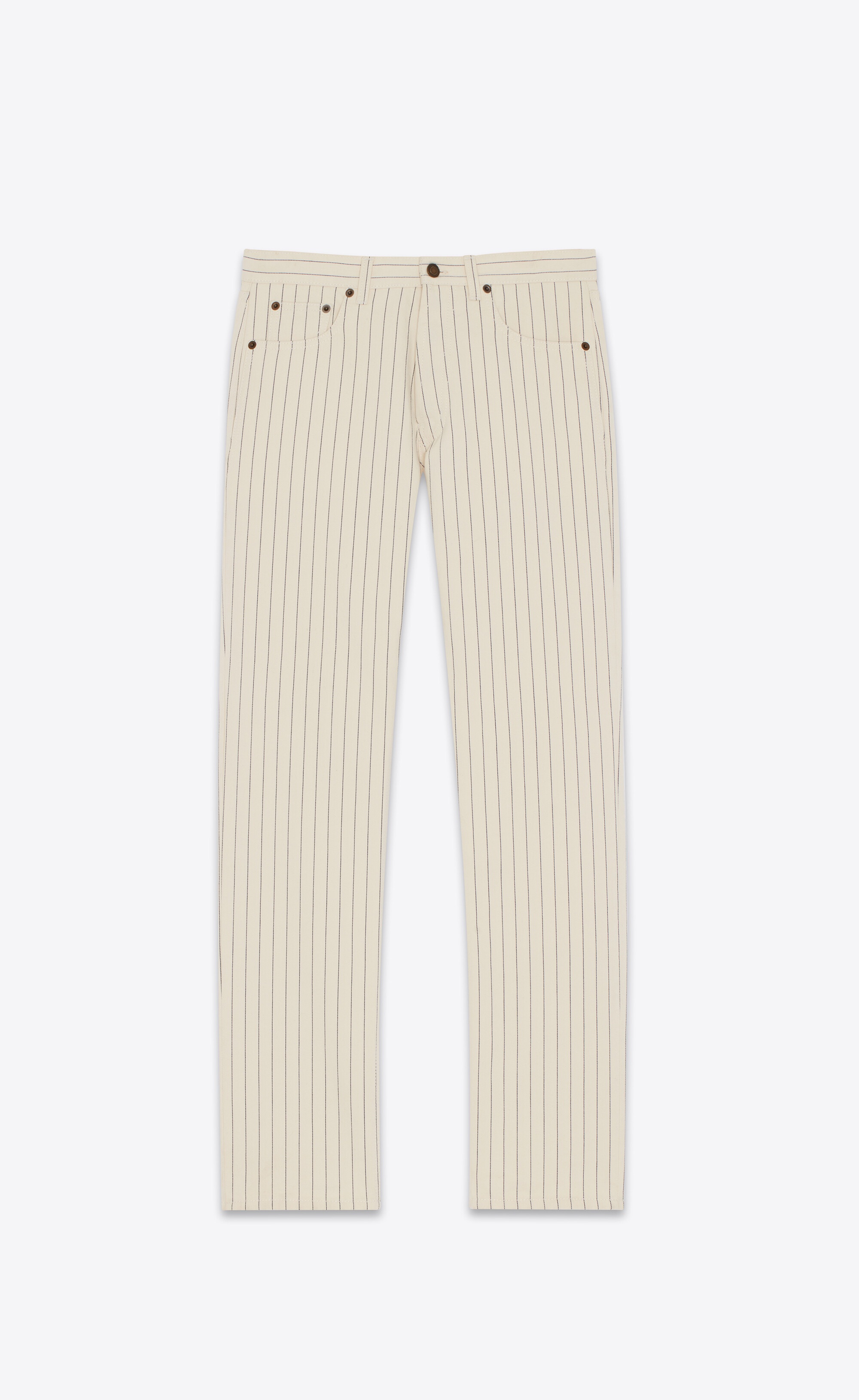relaxed-fit jeans in striped grey off-white denim - 1
