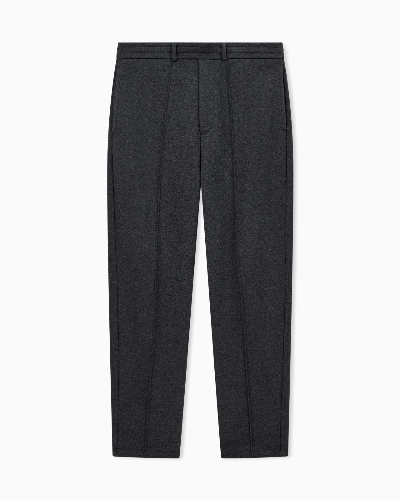 TROUSERS STRAIGHT LEG IN FRENCH TERRY COTTON WITH FLAT FRONT - 1