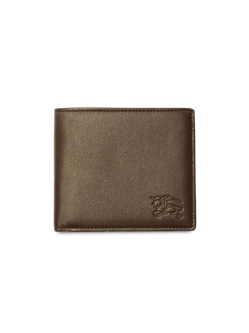 Men's EKD & Check Leather Bifold Wallet - Sand 1