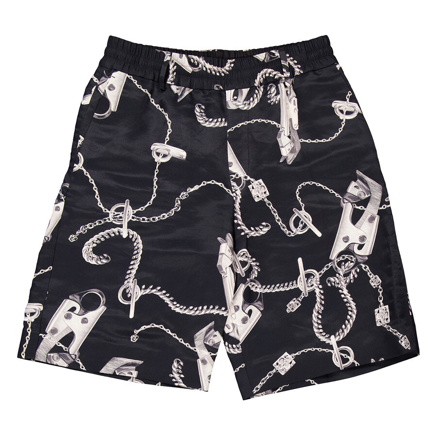 Burberry Knight Hardware Chain Link Printed Shorts - 5