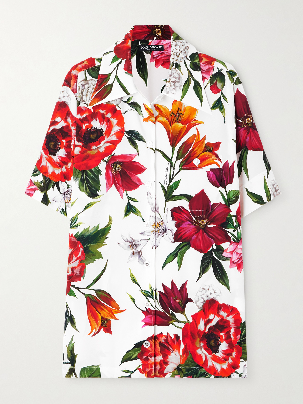 Floral-print Silk-blend Shirt - 1