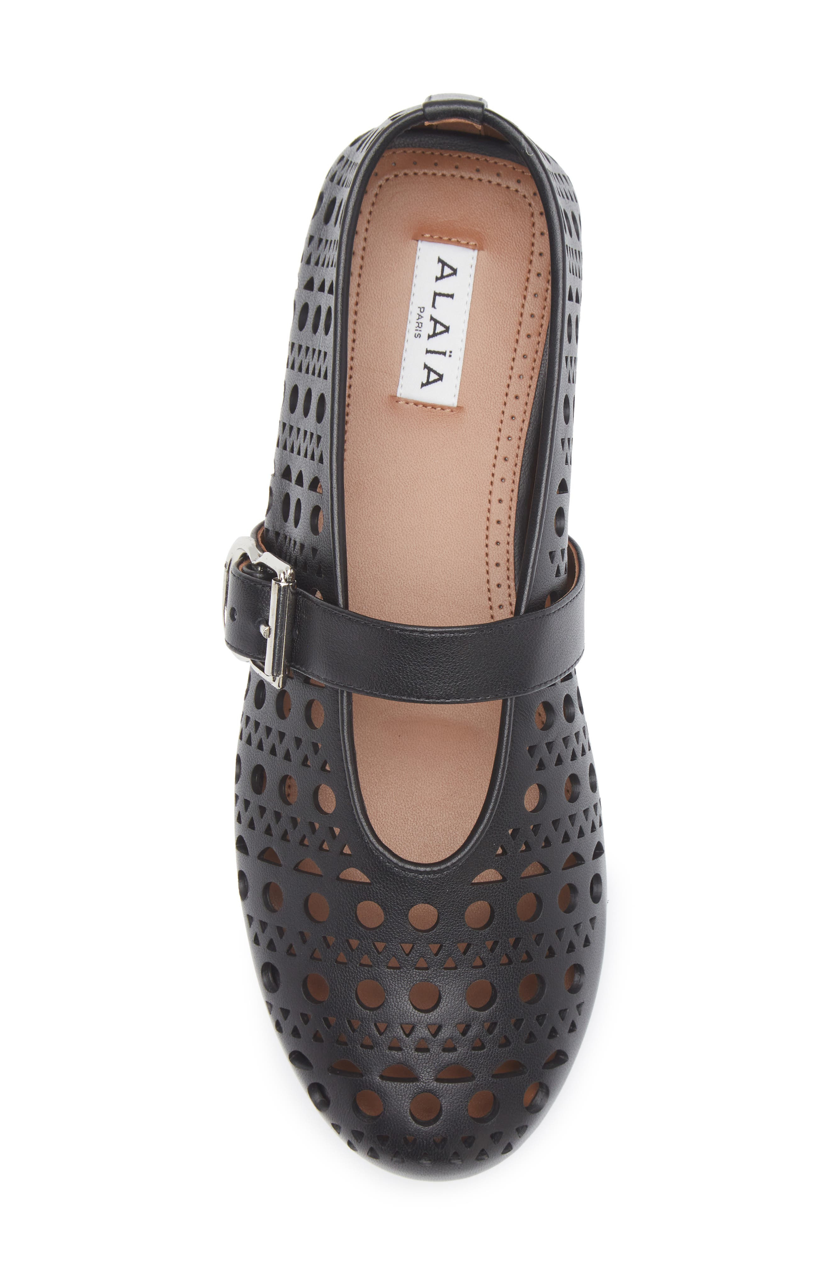 Alaïa Laser Cut Ballet Flat in Noir at Nordstrom - 5