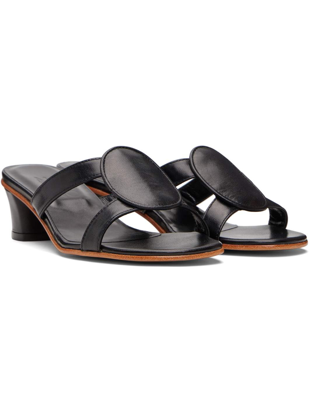 Black Medalia Heeled Sandals - 4