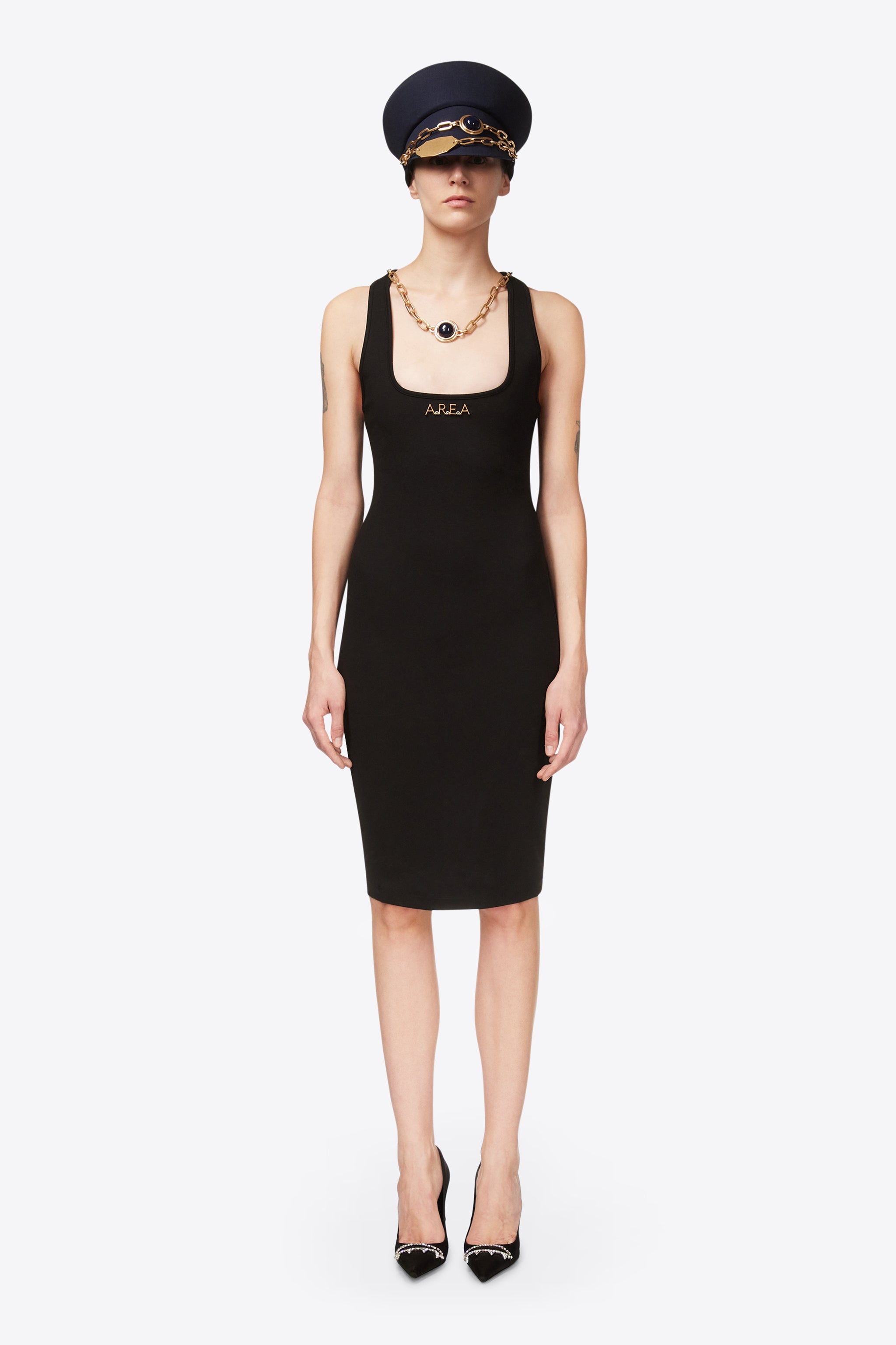 'AREA' NAMEPLATE TANK MIDI DRESS - 3