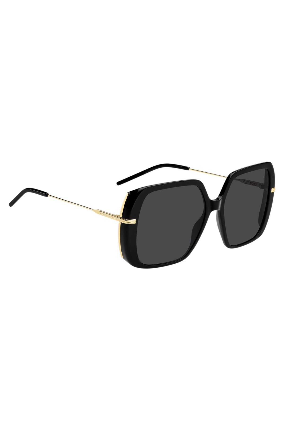 LAYERED BLACK-ACETATE SUNGLASSES WITH GOLD-TONE TEMPLES - 4