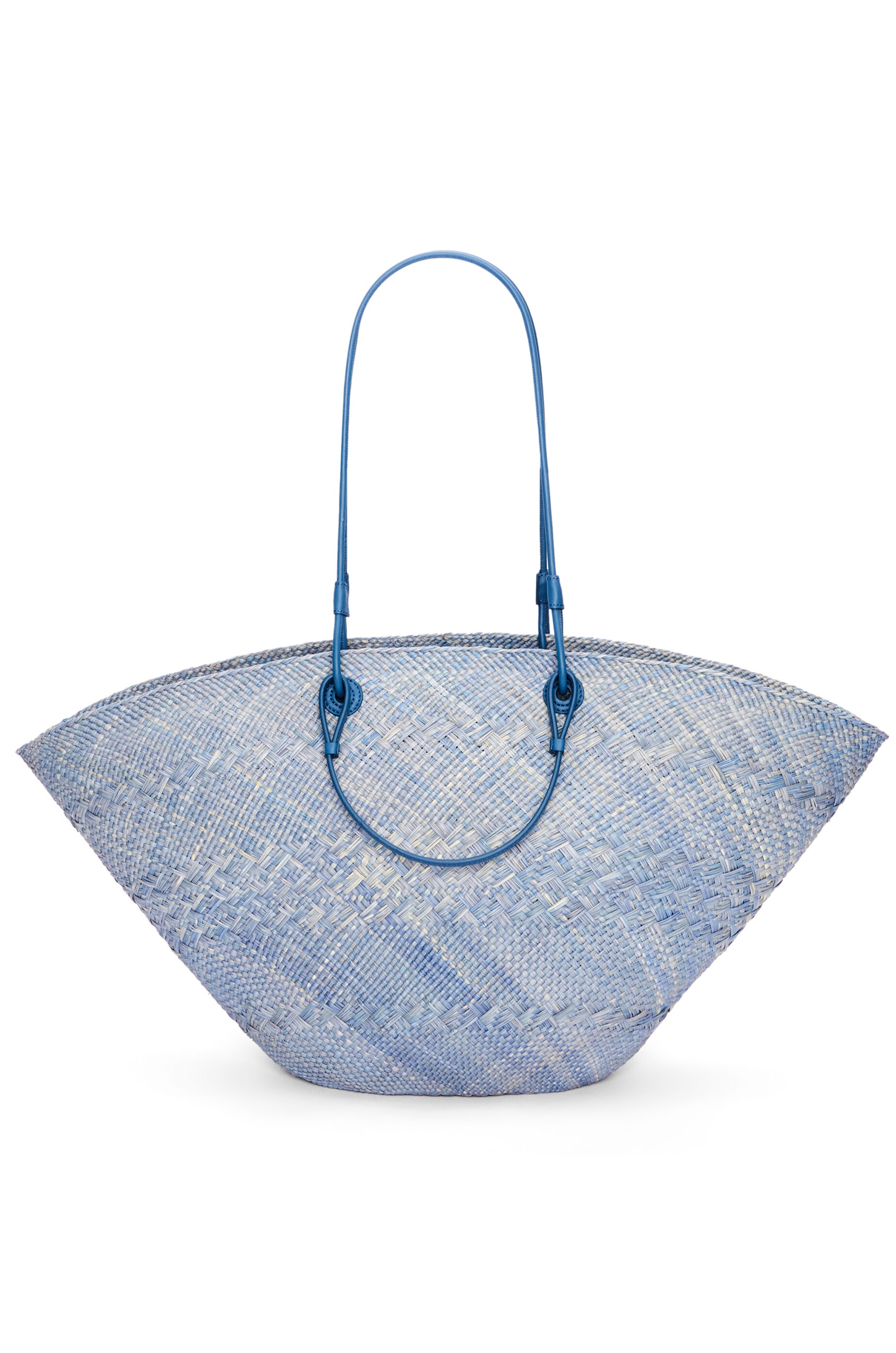 Large Anagram basket bag in iraca palm and calfskin - 4