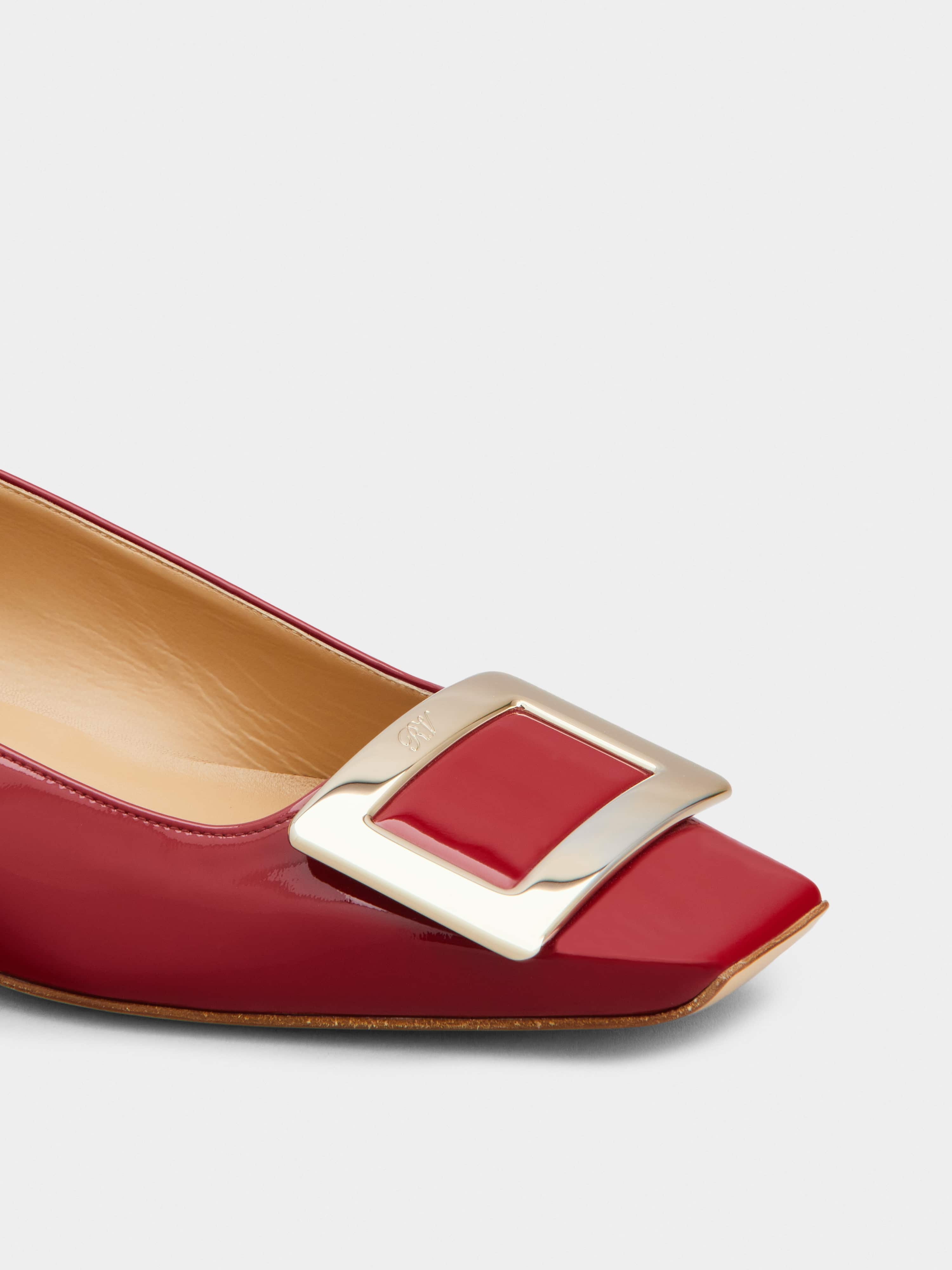 Belle Vivier Metal Buckle Ballerinas in Patent Leather - 3