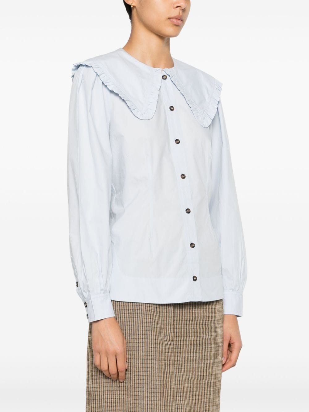 puritan-collar cotton shirt - 3