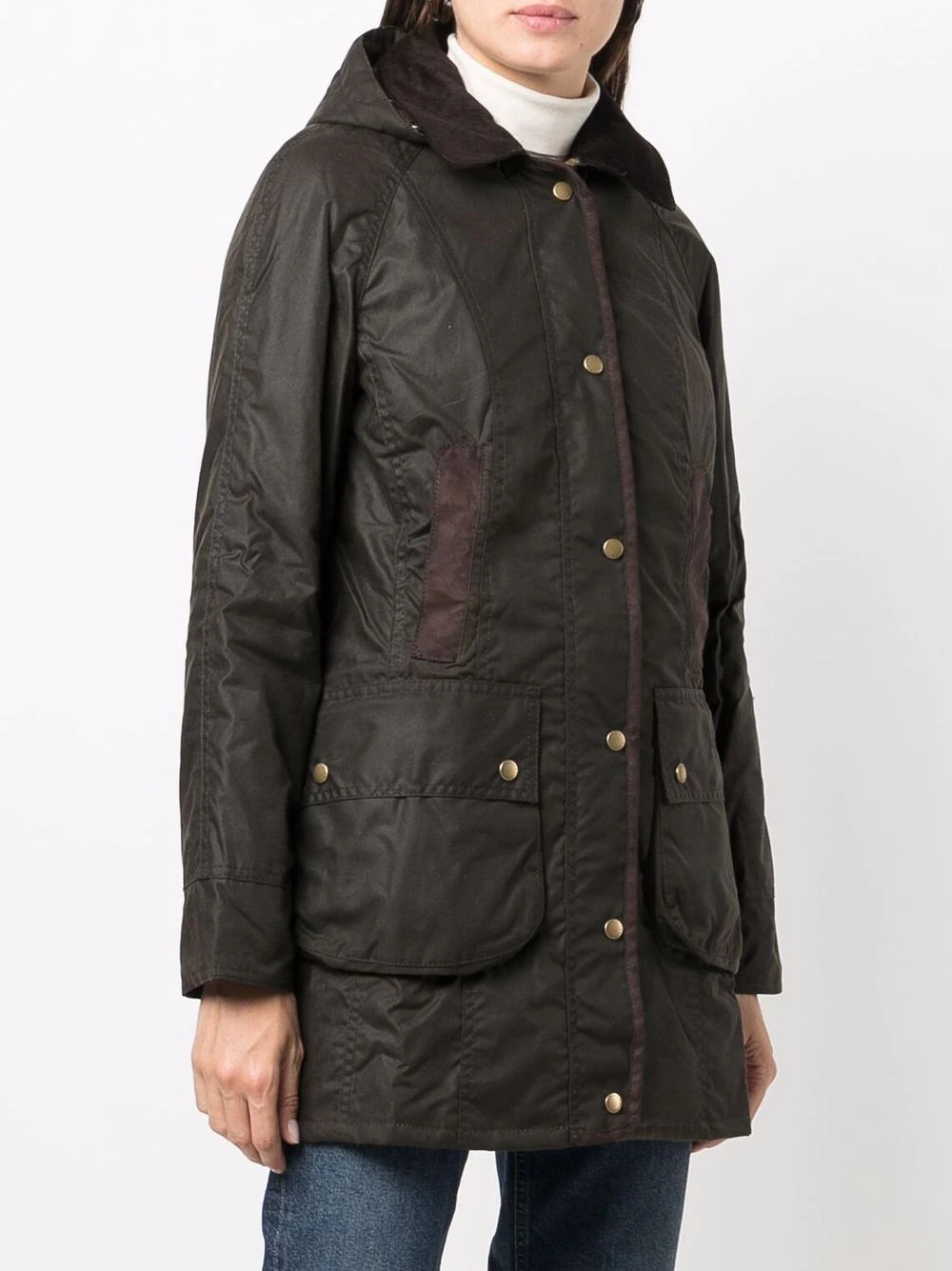 wax-coated buttoned-up coat - 3