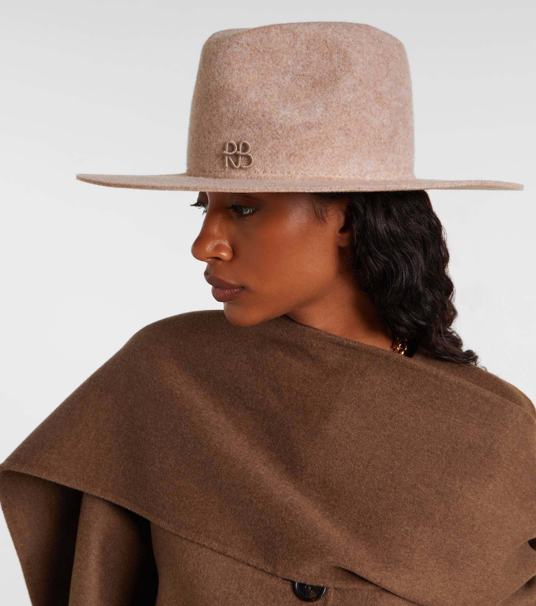 Monogram wool-blend felt fedora - 5