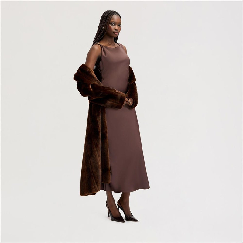 Ruched Satin Maxi Dress 3