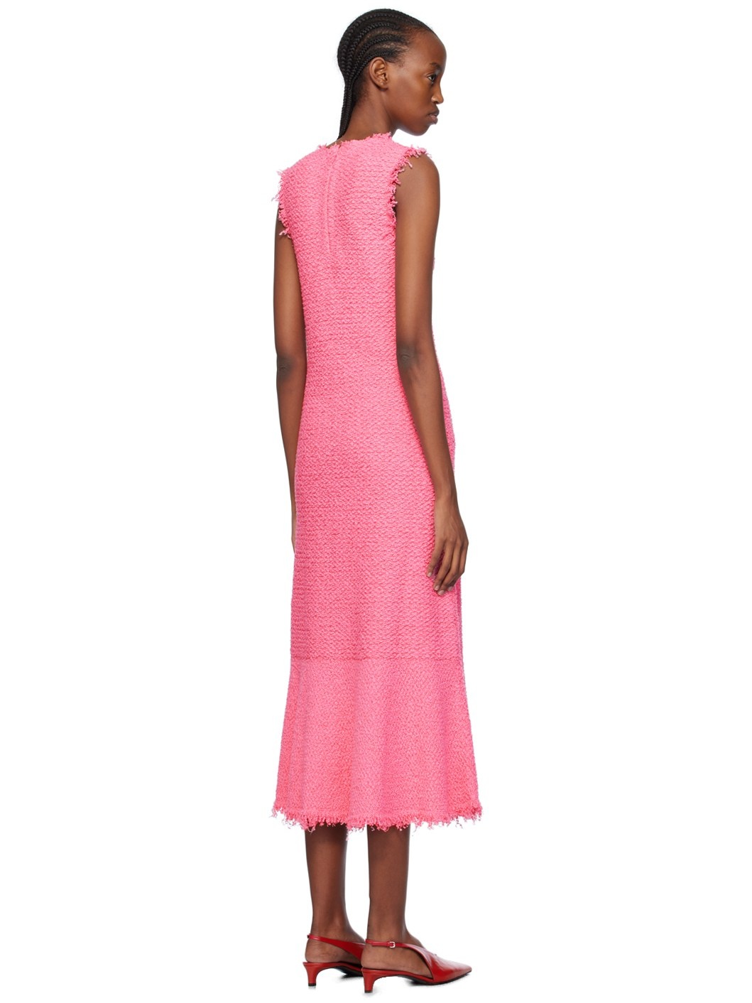Pink Sleeveless Midi Dress - 3
