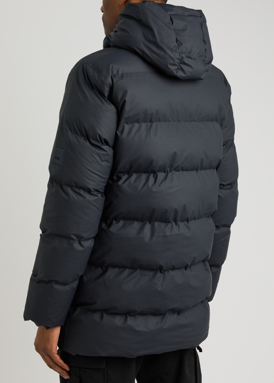 Rains Alta Long Quilted Rubberised Coat - 3