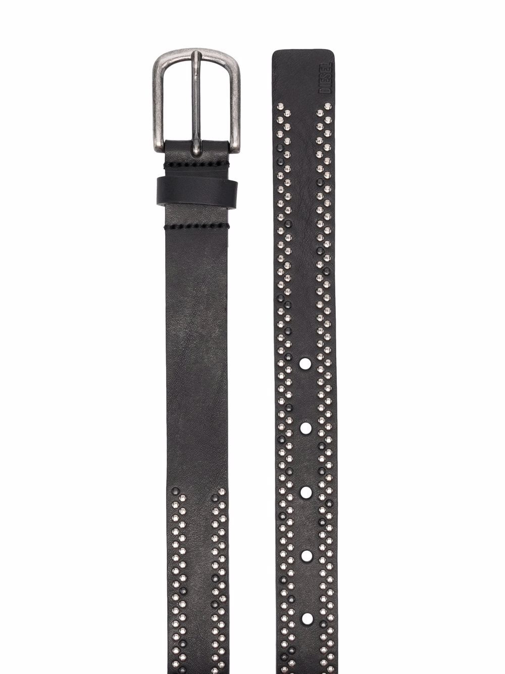 B-inary stud-embellished leather belt - 2