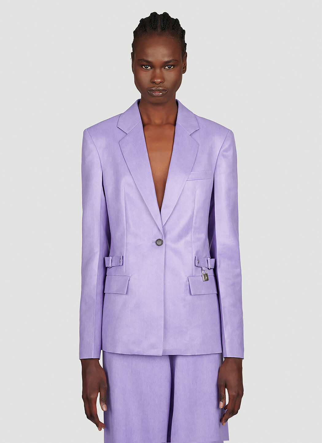 Padlock Strap Suit Single Breasted Blazer - 1